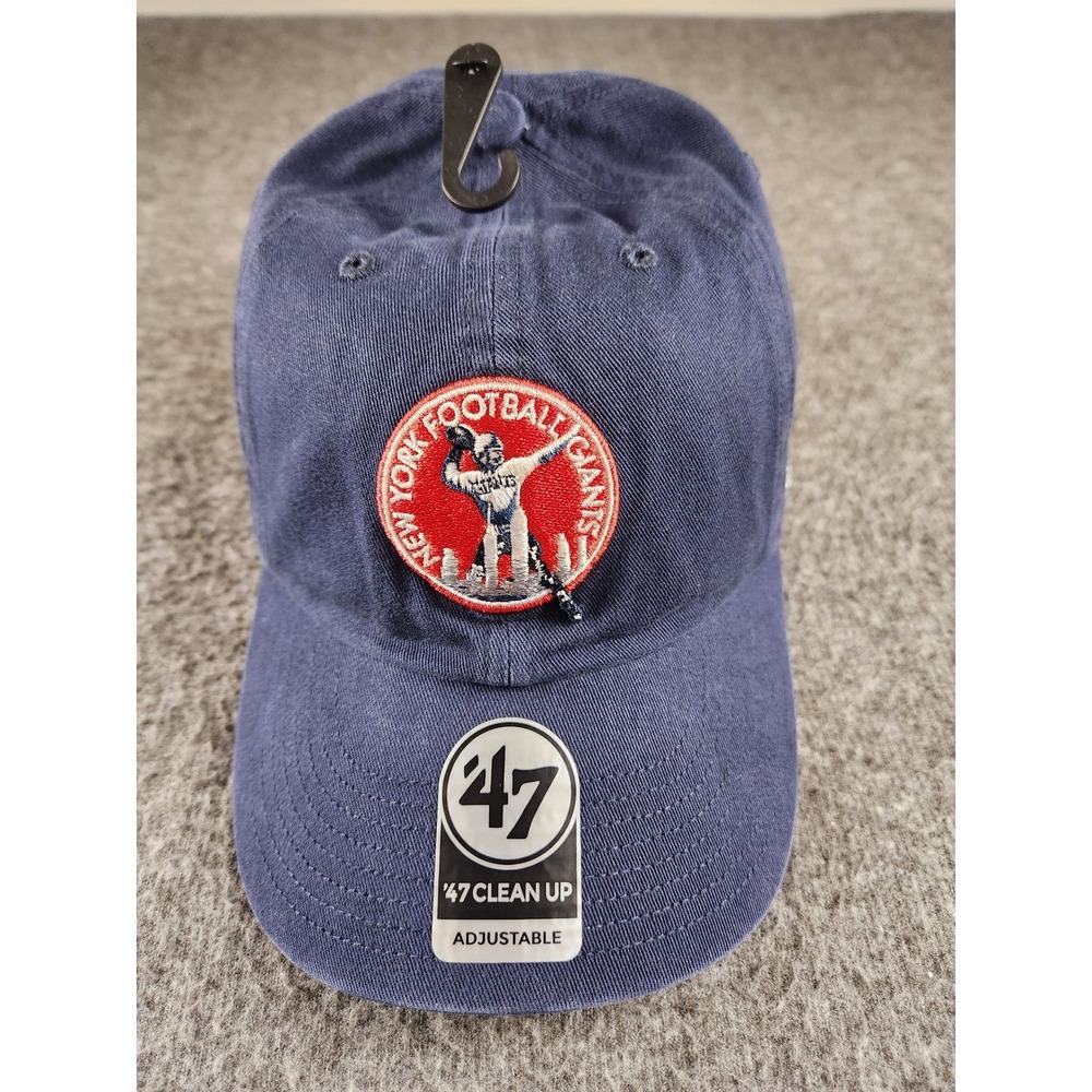 47 Brand New York Giants Vintage Logo Clean Up Adjustable Hat Navy Blue NWT NFL